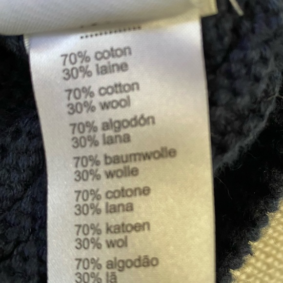 Lacoste Navy Cotton Wool Oversized Preppy Nautical Coastal Sweater-Sz-M - Picture 13 of 16